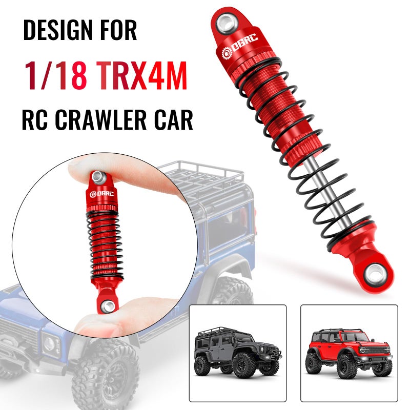 اوغونك OGRC 59 مم ممتص الصدمات الزيتي ممتص الصدمات الملولب لأجزاء ترقية الزاحف TRX4M 1/18 RC (أحمر) - Image 4